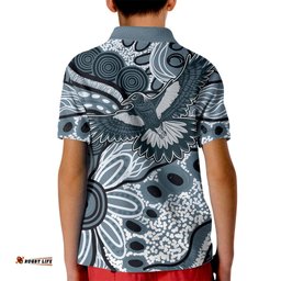 Magpies Aboriginal Art Kid Polo Shirt