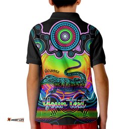 Personalised Australia Capricorn Goanna Zodiac Kid Polo Shirt Auz Astrology Aboriginal - Rainbow