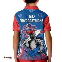 Knights Rugby Polo Shirt KID Novocastrians 1987 Aboriginal Art