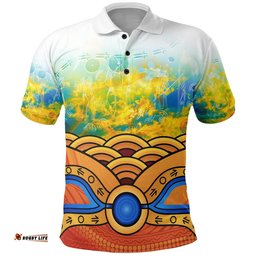 Aboriginal Kid Polo Shirts, Australia Kangaroo Sky For Kid-