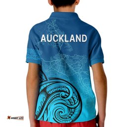 Auckland New Zealand City Map Kid Polo Shirt