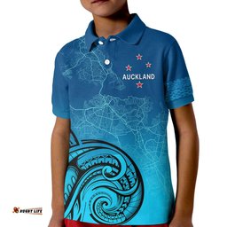 Auckland New Zealand City Map Kid Polo Shirt