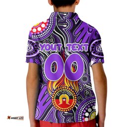 Personalised NAIDOC Week 2024 Fremantle Dockers Freo Kid Polo Shirt Australian Aboriginal Hand Painting