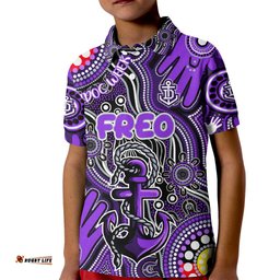 Personalised NAIDOC Week 2024 Fremantle Dockers Freo Kid Polo Shirt Australian Aboriginal Hand Painting