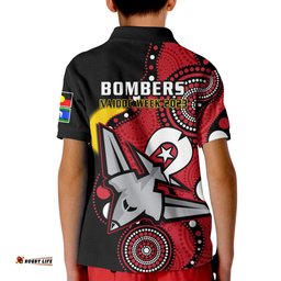 Essendon Football NAIDOCPolo Shirt KID Bombers For Our Elders Indigenous Art