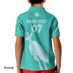 Australia Soccer Matildas Custom Kid Polo Shirt Turquoise Basic Gradient