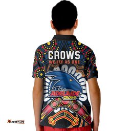 Adelaide Crows Football Kid Polo Shirt Boomerang Indigenous Dots