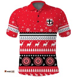 Custom Personalised Saints Christmas Polo Shirt KID Indigenous St Kilda Football