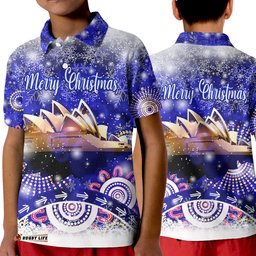 Australian Sydney Opera House Christmas Polo Shirt KID Original Style - Blue