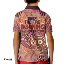 Fire Together NAIDOC 2024 Kid Polo Shirt Indigenous Cultural Spirit