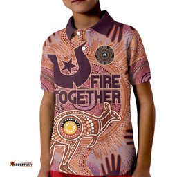 Fire Together NAIDOC 2024 Kid Polo Shirt Indigenous Cultural Spirit
