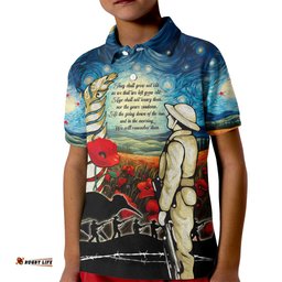 Kei Wareware Tatou New Zealand ANZAC Day Kid Polo Shirt Starry Night Inspo Style