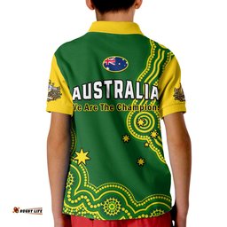 Custom Text And Number Australia Rugby Polo Shirt KID Jillaroos Champions Indigenous Green Style