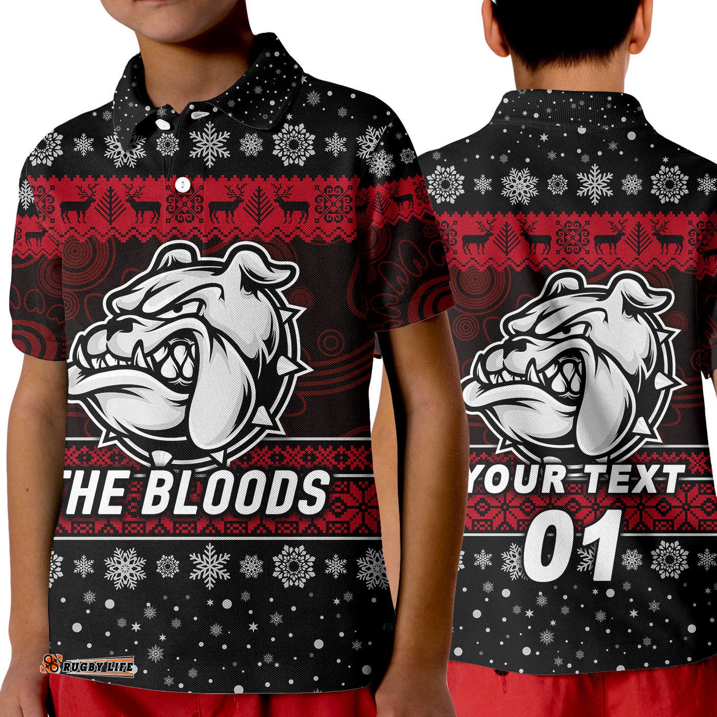 Custom Personalised West Football Club Alice Springs Polo Shirt KID Christmas The Bloods Simple Style - Black
