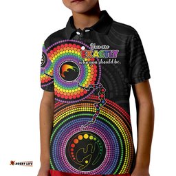 Australia LGBT Kid Polo Shirt You Are Exactly Who You Should Be Aboriginal Style