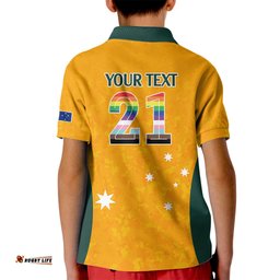 Custom Australia Matildas Pride With Kangaroo Kid Polo Shirt
