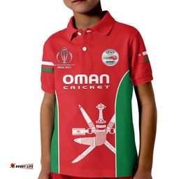 Oman Cricket Kid Polo Shirt Dynamic Version-