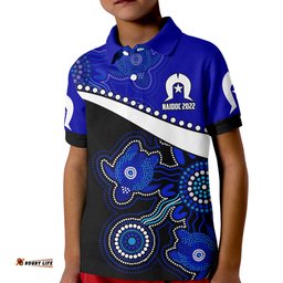 Custom Personalised NAIDOC WeekPolo Shirt KID Torres Strait Islander Version Blue Aboriginal Turtles
