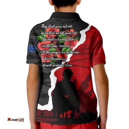 Anzac Day Camouflage Kid Polo Shirt Ode of Remembrance