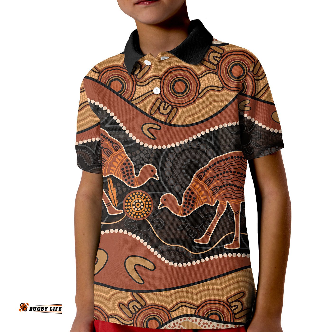 Emu Aboriginal Polo Shirt KID Style No.6