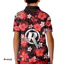 Australian Renegades Cricket Kid Polo Shirt Baeuty Pacific Hibiscus and Polynesian Pattern