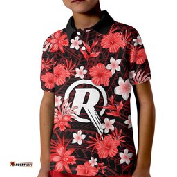 Australian Renegades Cricket Kid Polo Shirt Baeuty Pacific Hibiscus and Polynesian Pattern