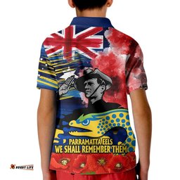 ANZAC Eels Rugby Kid Polo Shirt We Shall Remember