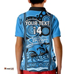 Custom Adelaide Strikers Cricket Kid Polo Shirt Happy Australia Day Aboriginal Art