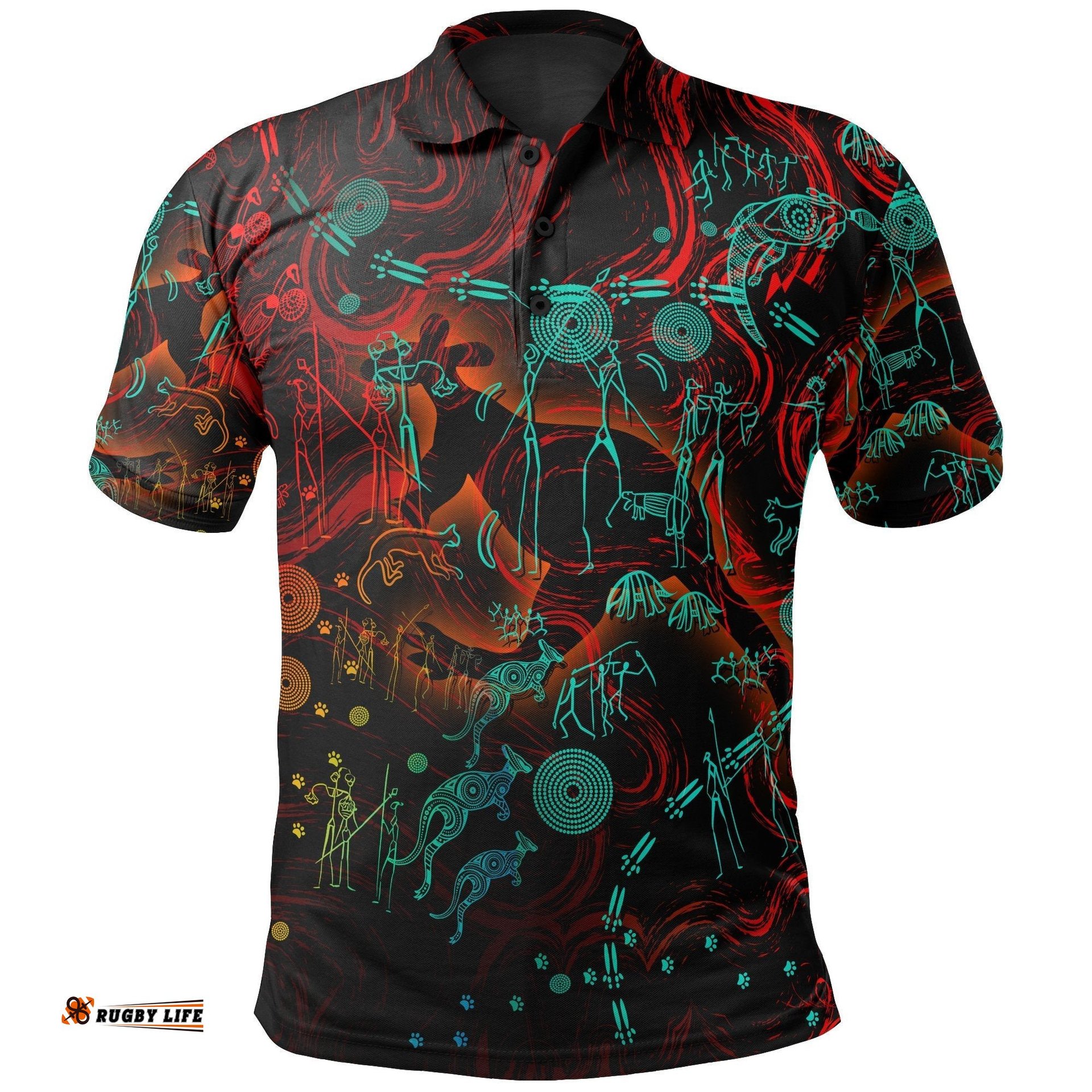 Kid Polo Shirt, Kangaroo Adults Indigenous Art