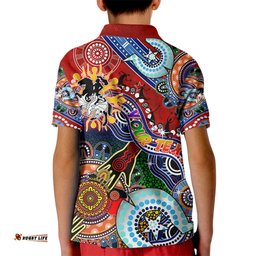 Personalised Dragons NAIDOC Week 2024 Kid Polo Shirt Australia Aboriginal Dot Painting