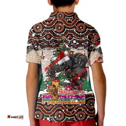 Penrith Panthers Christmas Kid Polo Shirt Rugby Australia Mascot