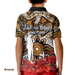 Wests Tigers Polo Shirt KID Anzac Day Poppy Flowers With Aboriginal