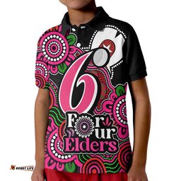 Custom Personalised Sydney Sixers Cricket Kid Polo Shirt NAIDOC Torres Strait For Our Elders