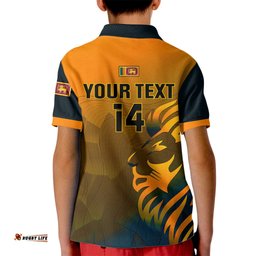 Personalised Sri Lanka Cricket Kid Polo Shirt Go Lions Dynamic Version-