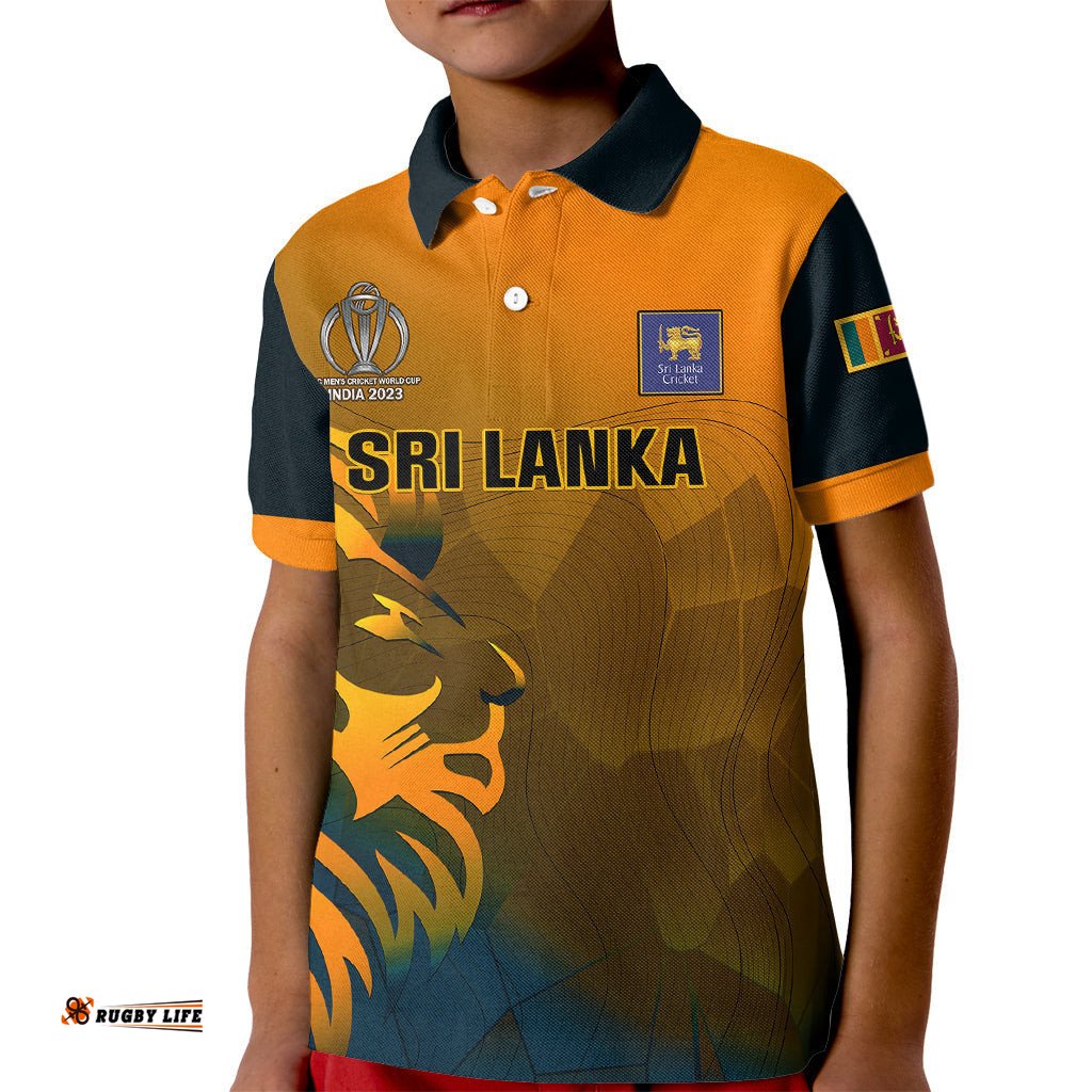 Personalised Sri Lanka Cricket Kid Polo Shirt Go Lions Dynamic Version-