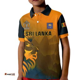Personalised Sri Lanka Cricket Kid Polo Shirt Go Lions Dynamic Version-