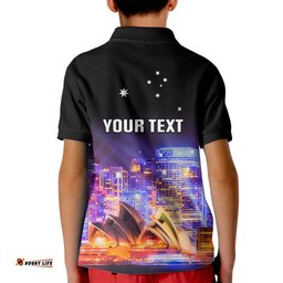 Personalised Australia Vivid SydneyKid Polo Shirt Aussie Proud Sydney Opera House