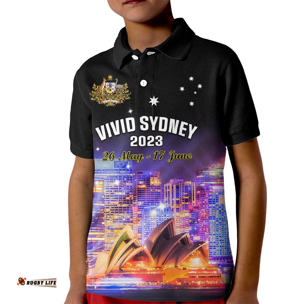 Personalised Australia Vivid SydneyKid Polo Shirt Aussie Proud Sydney Opera House
