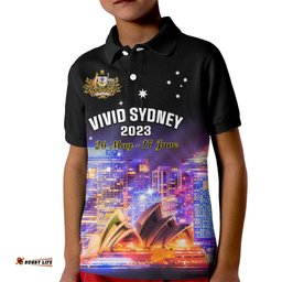 Personalised Australia Vivid SydneyKid Polo Shirt Aussie Proud Sydney Opera House