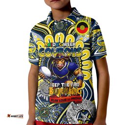 Custom NAIDOC Week 2024 Cowboys Kid Polo Shirt Mascot Rugby