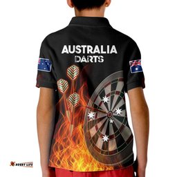 Australia Darts Fire Burning Black Style Kid Polo Shirt