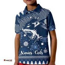 Custom Geelong Cats Football Kid Polo Shirt Christmas Vibe-