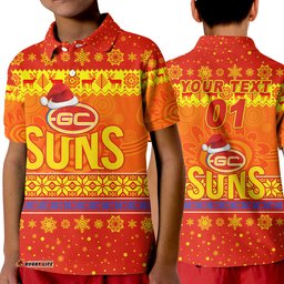 Custom Personalised Gold Coast Suns Polo Shirt KID Christmas Simple Style