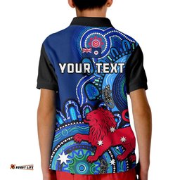 Custom Personalised Tasmania State Polo Shirt KID Australian Indigenous Art