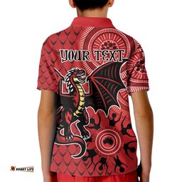 Personalised Dragons NAIDOC Week 2024 Kid Polo Shirt Aboriginal Fire Burning Sparks
