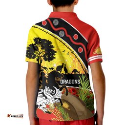 Dragons Rugby ANZAC Day Kid Polo Shirt Saints Rosemary Starry Night