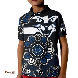Custom Personalised AFL Geelong Cats 1859 Aboriginal Kid Polo Shirt