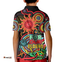 Suns Football Aboriginal Art Kid Polo Shirt NAIDOC Indigenous Tribal
