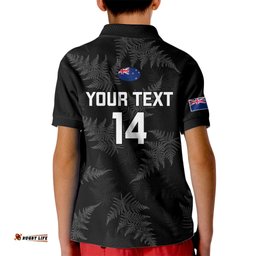 Custom New Zealand Silver Fern Rugby Kid Polo ShirtGo Aotearoa Champions World Cup