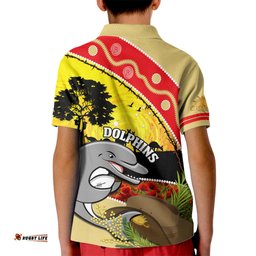 Dolphins ANZAC Day Kid Polo Shirt Rosemary Starring Night Style